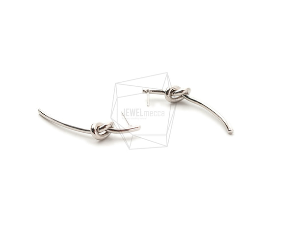ERG-1673-R【2個入り】ワイヤーリボンピアス  ,Wire Ribbon Earring/10mm X 35mm 3枚目の画像