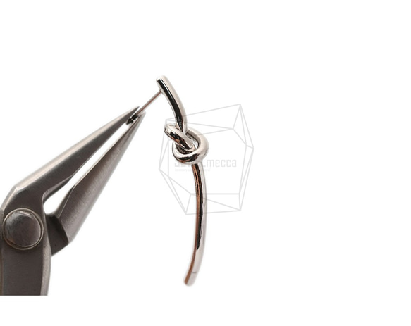 ERG-1673-R【2個入り】ワイヤーリボンピアス  ,Wire Ribbon Earring/10mm X 35mm 4枚目の画像