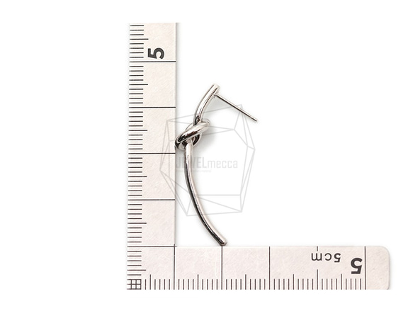ERG-1673-R【2個入り】ワイヤーリボンピアス  ,Wire Ribbon Earring/10mm X 35mm 5枚目の画像