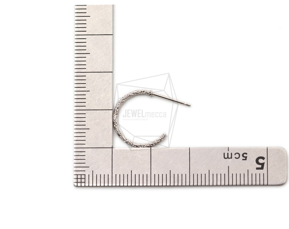 ERG-1678-R [2 件] 圓形耳環，圓形耳柱 / 15mm x 15mm 第5張的照片