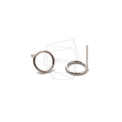 ERG-1679-R [2 件] 圓形耳環，圓形耳柱 / 10mm x 10mm 第2張的照片