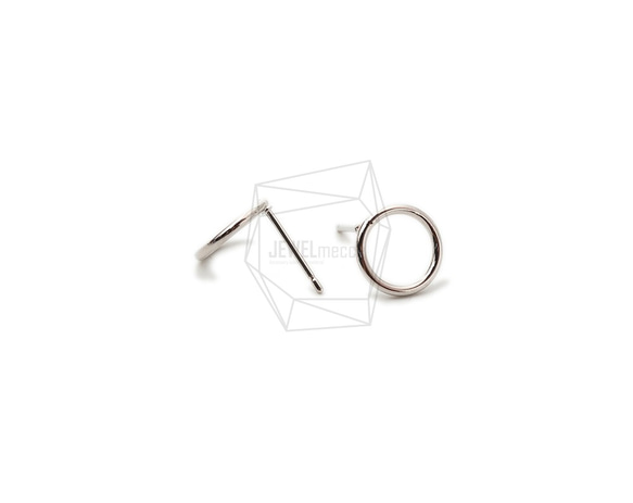ERG-1679-R [2 件] 圓形耳環，圓形耳柱 / 10mm x 10mm 第3張的照片