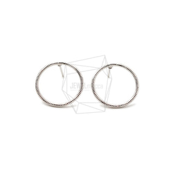 ERG-1682-R [2 pcs] 圓形耳環，圓形耳柱 / 18mm x 18mm 第1張的照片