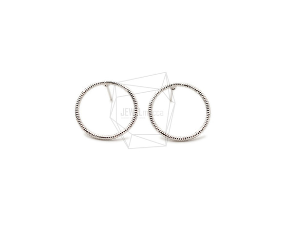 ERG-1682-R [2 pcs] 圓形耳環，圓形耳柱 / 18mm x 18mm 第1張的照片
