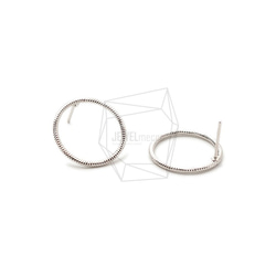 ERG-1682-R [2 pcs] 圓形耳環，圓形耳柱 / 18mm x 18mm 第2張的照片