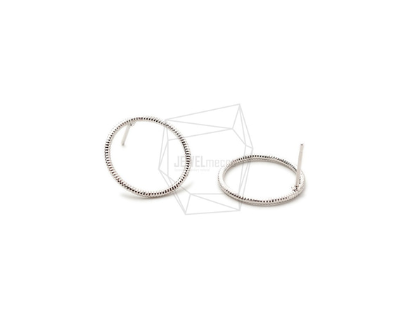ERG-1682-R [2 pcs] 圓形耳環，圓形耳柱 / 18mm x 18mm 第2張的照片