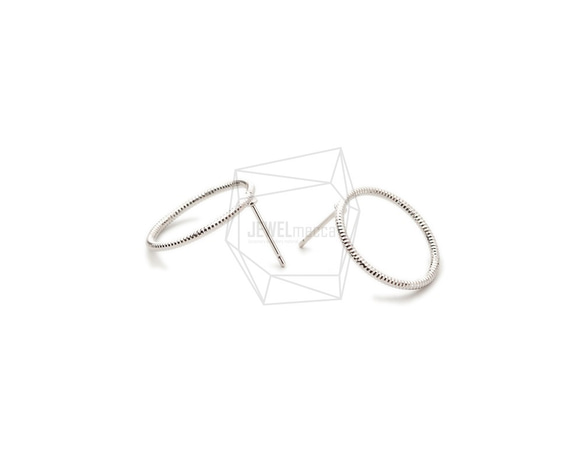 ERG-1682-R [2 pcs] 圓形耳環，圓形耳柱 / 18mm x 18mm 第3張的照片
