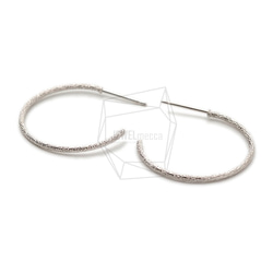 ERG-1684-R [2 件] 圓形耳環，圓形耳柱 / 21mm x 25mm 第2張的照片