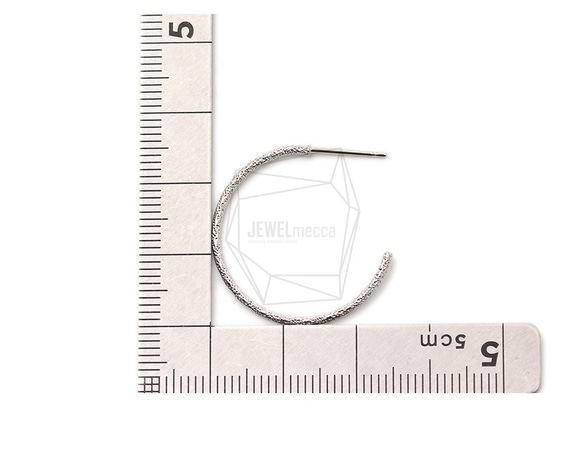 ERG-1684-R [2 件] 圓形耳環，圓形耳柱 / 21mm x 25mm 第5張的照片