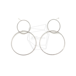 ERG-1685-R [2 件] 雙環耳環，雙鏈環耳釘 第1張的照片