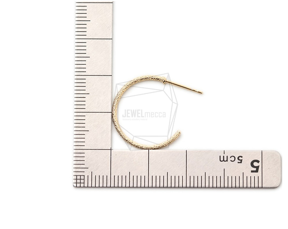 ERG-1687-G [2 件] 圓形耳環，圓形耳柱 / 18mm x 20mm 第5張的照片
