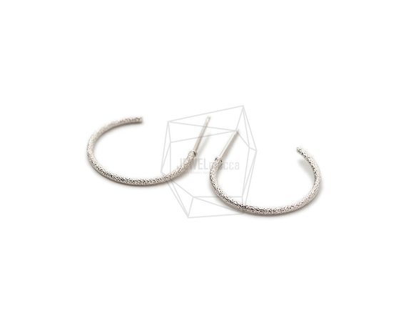 ERG-1687-R [2 件] 圓形耳環，圓形耳柱 / 18mm x 20mm 第2張的照片