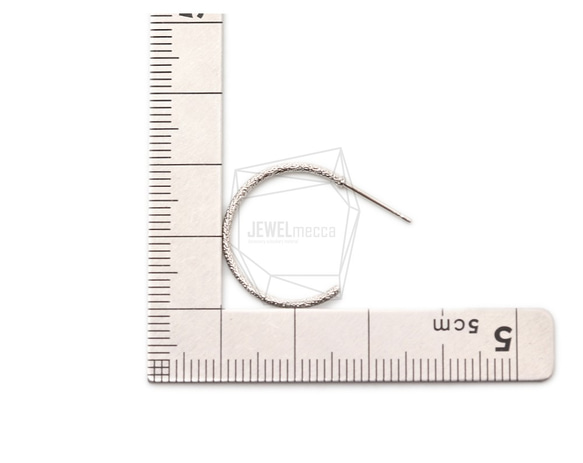 ERG-1687-R [2 件] 圓形耳環，圓形耳柱 / 18mm x 20mm 第5張的照片