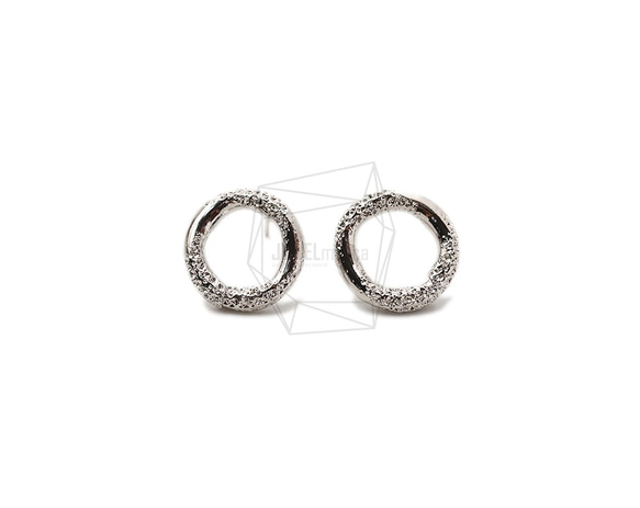 ERG-1689-R [2 pcs] 圓形耳環，圓形耳柱 / 15mm x 15mm 第1張的照片