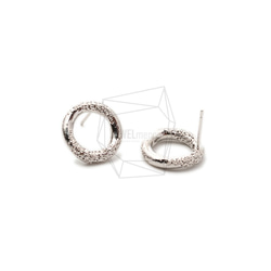 ERG-1689-R [2 pcs] 圓形耳環，圓形耳柱 / 15mm x 15mm 第2張的照片