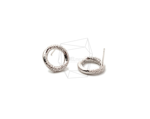 ERG-1689-R [2 pcs] 圓形耳環，圓形耳柱 / 15mm x 15mm 第2張的照片