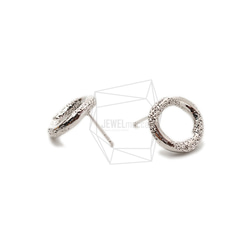 ERG-1689-R [2 pcs] 圓形耳環，圓形耳柱 / 15mm x 15mm 第3張的照片
