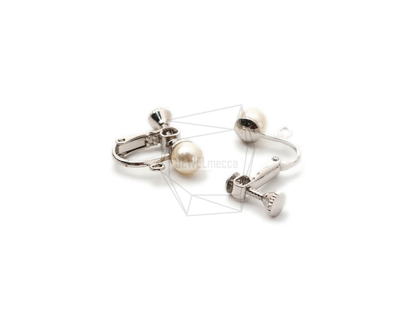 ERG-1690-R 【2件】珍珠耳環/螺旋彈簧/珍珠耳環 第3張的照片