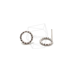 ERG-1723-R [2 件] 圓形耳環，圓形耳柱 / 10mm x 10mm 第2張的照片