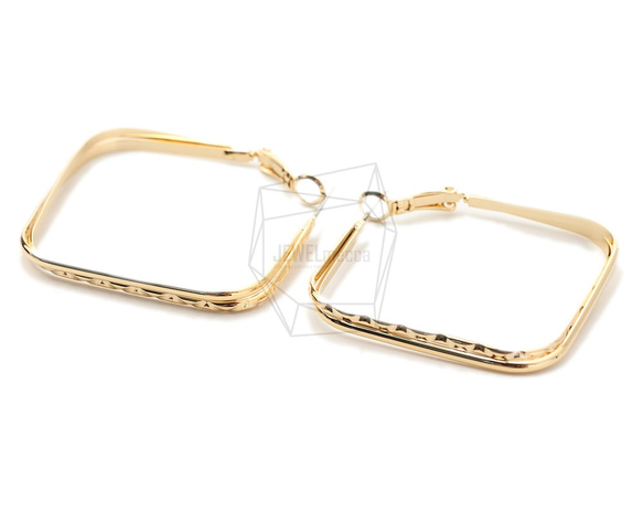 ERG-1705-G【2個入り】ダブルスクエア ピアス,Double Square  Post Earring 2枚目の画像