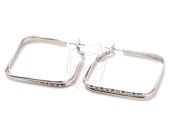 ERG-1705-R【2個入り】ダブルスクエア ピアス,Double Square  Post Earring 2枚目の画像