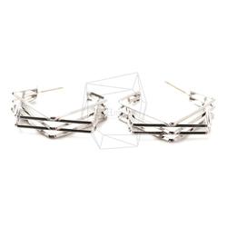 ERG-1708-R【2個入り】ダブルスクエア ピアス,Double Square  Post Earring 1枚目の画像