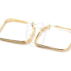 ERG-1709-G【2個入り】ダブルスクエア ピアス,Double Square  Post Earring 2枚目の画像