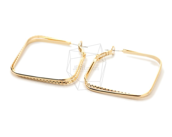 ERG-1709-G【2個入り】ダブルスクエア ピアス,Double Square  Post Earring 2枚目の画像