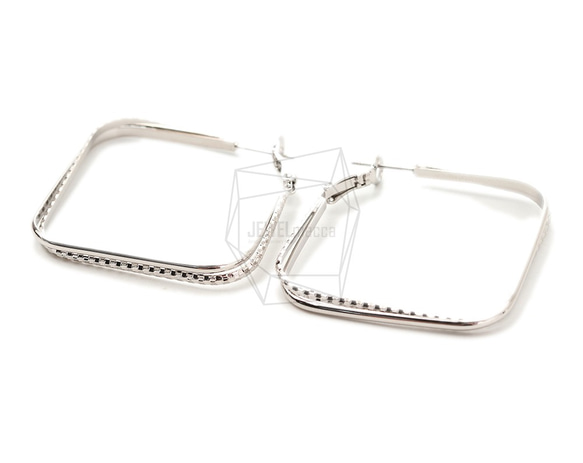 ERG-1709-R【2個入り】ダブルスクエア ピアス,Double Square  Post Earring 2枚目の画像