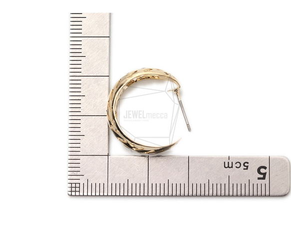 ERG-1725-G [2 件] 圓形耳環、圓形耳柱 / 19mm x 21mm 第5張的照片