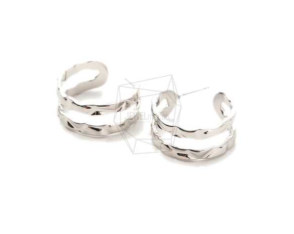 ERG-1732-R【2個入り】ダブルラウンド ピアス,Double Round  Post Earring 2枚目の画像