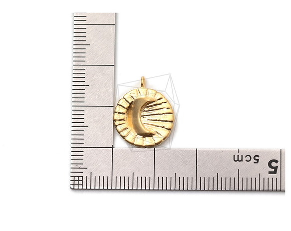 PDT-2458-MG【2個入り】ムーンフラワーペンダント,Moon Fossil Pendant 5枚目の画像