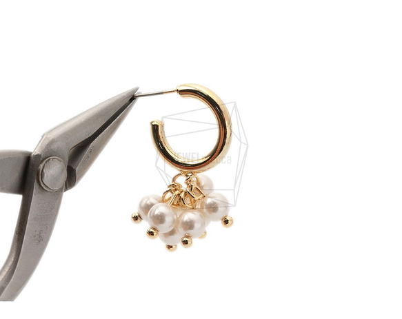 ERG-1738-G【2個入り】ラウンドパールピアス,Round Pearl Earring Post 4枚目の画像