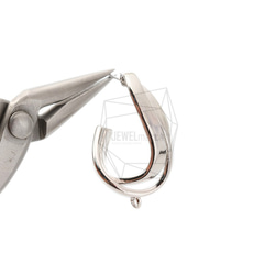 ERG-1739-R [2 件] Hammered L 形耳環，Hammered L 形耳釘 第4張的照片