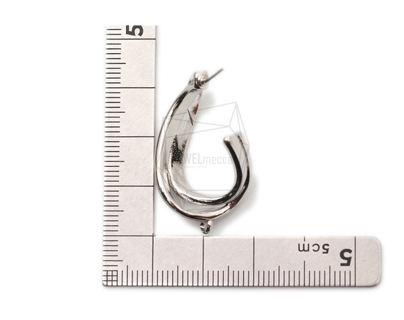 ERG-1739-R [2 件] Hammered L 形耳環，Hammered L 形耳釘 第5張的照片