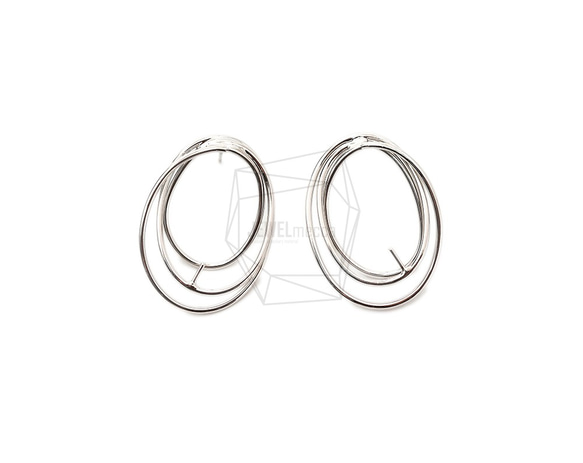ERG-1740-R [2 件] 三重圓柱耳環，三重圓柱耳環 第1張的照片