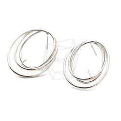 ERG-1740-R [2 件] 三重圓柱耳環，三重圓柱耳環 第2張的照片