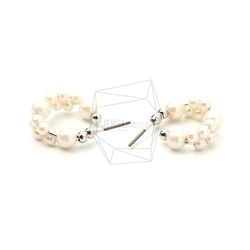 ERG-1747-R【2個入り】パールCシェイプピアス,Pearl C shape Post  Earring 3枚目の画像