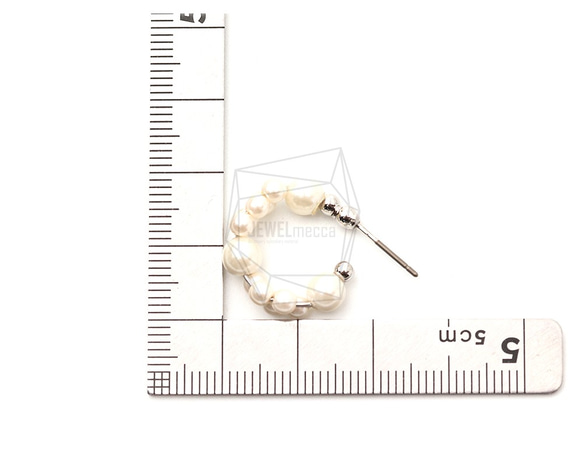 ERG-1747-R【2個入り】パールCシェイプピアス,Pearl C shape Post  Earring 5枚目の画像