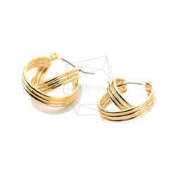 ERG-1748-G【2個入り】ダブルラウンド ピアス,Double Round  Post Earring 2枚目の画像