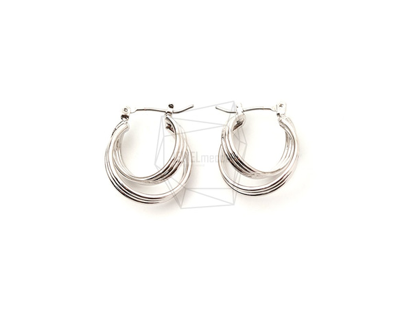 ERG-1748-R【2個入り】ダブルラウンド ピアス,Double Round  Post Earring 1枚目の画像