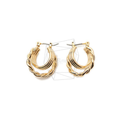 ERG-1750-G【2個入り】ダブルラウンド ピアス,Double Round  Post Earring 1枚目の画像