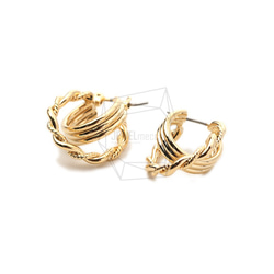 ERG-1750-G【2個入り】ダブルラウンド ピアス,Double Round  Post Earring 2枚目の画像