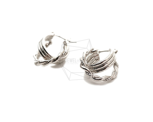 ERG-1750-R【2個入り】ダブルラウンド ピアス,Double Round  Post Earring 2枚目の画像