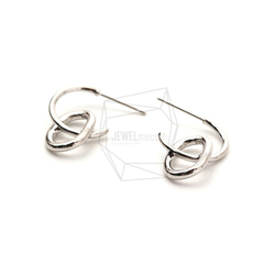 ERG-1787-R【2個入り】リンクフープピアス,Linked Hoop Earring Post 2枚目の画像