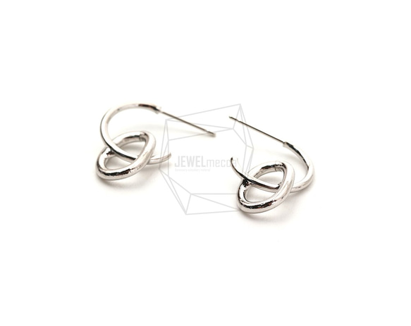 ERG-1787-R【2個入り】リンクフープピアス,Linked Hoop Earring Post 2枚目の画像