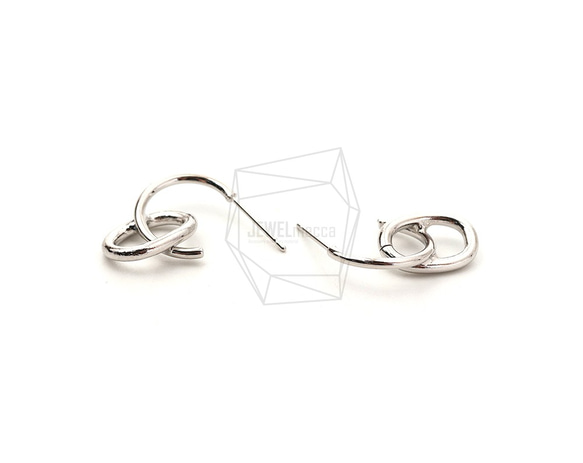 ERG-1787-R【2個入り】リンクフープピアス,Linked Hoop Earring Post 3枚目の画像