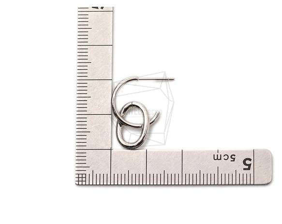 ERG-1787-R【2個入り】リンクフープピアス,Linked Hoop Earring Post 5枚目の画像