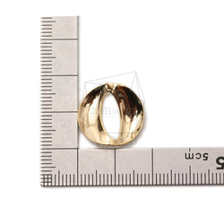 ERG-1788-G [2 pcs] 圓形耳環，圓形耳柱 / 18mm x 18mm 第5張的照片