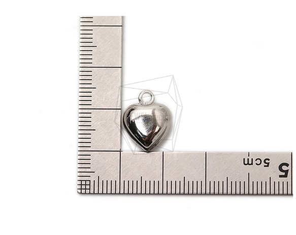 PDT-2467-R【2個入り】ハートペンダント,Heart Pendant/12mm X 14mm 5枚目の画像